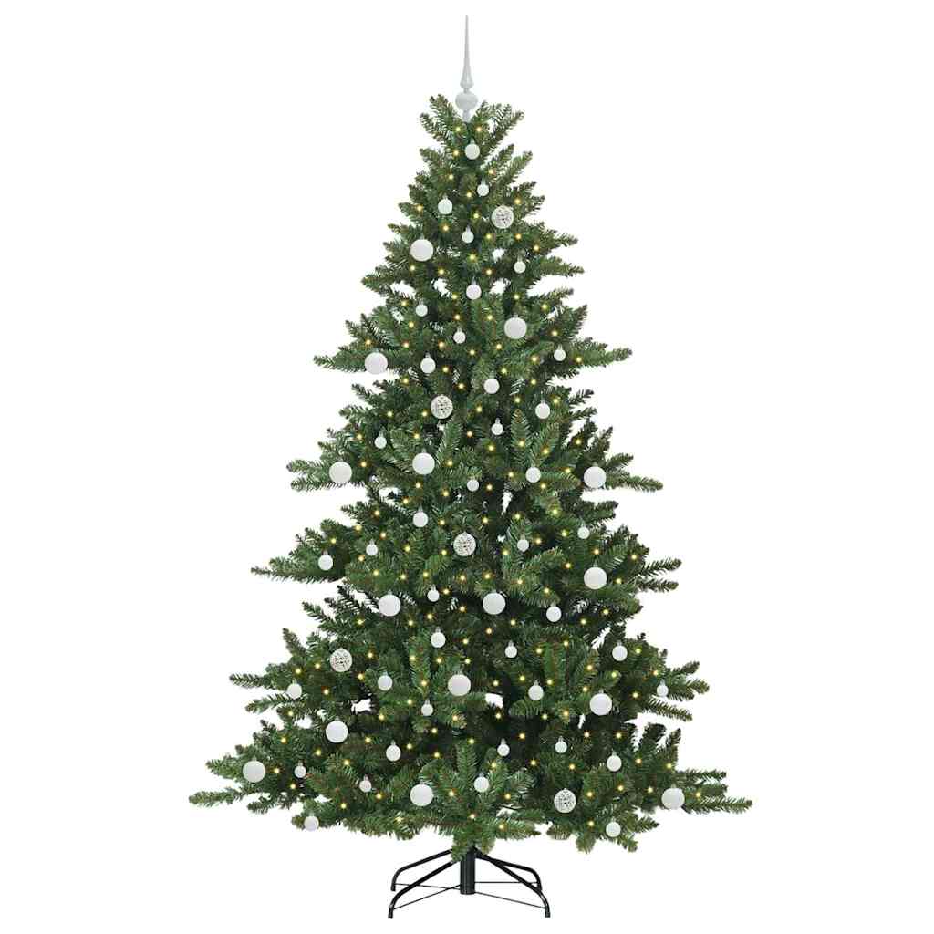 Artificial Hinged Christmas Tree with 300 LEDs 210 cm PVC