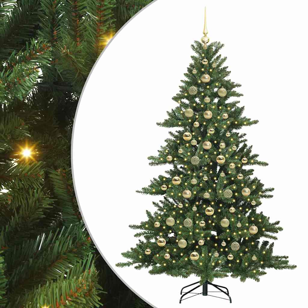 Artificial Hinged Christmas Tree with 300 LEDs 210 cm PVC