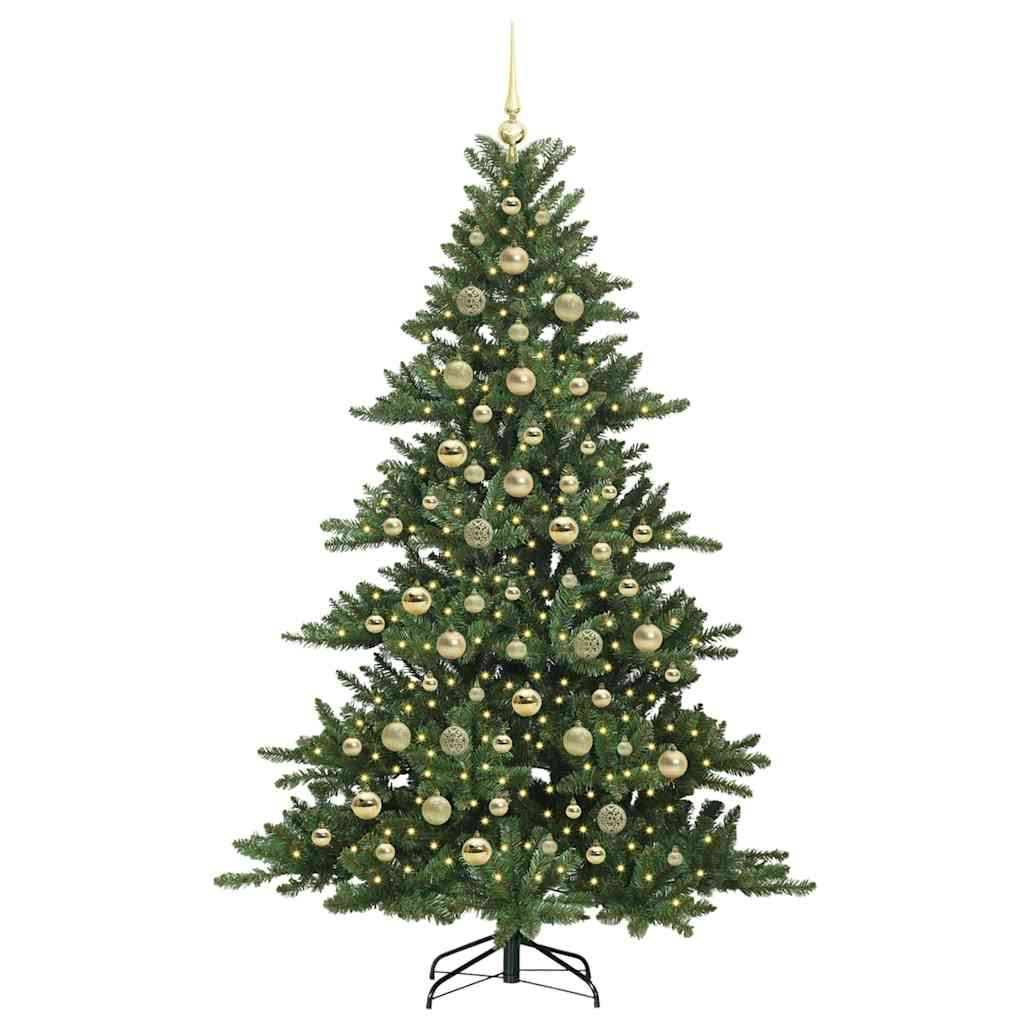 Artificial Hinged Christmas Tree with 300 LEDs 210 cm PVC