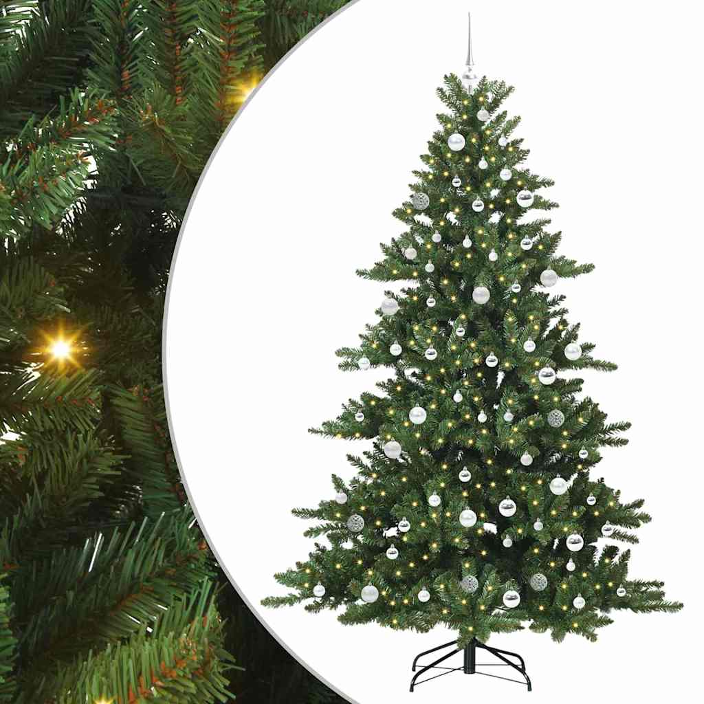 Artificial Hinged Christmas Tree with 300 LEDs 210 cm PVC