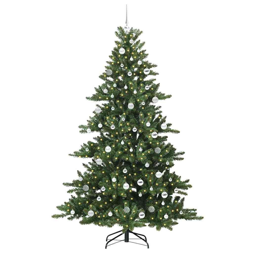 Artificial Hinged Christmas Tree with 300 LEDs 210 cm PVC