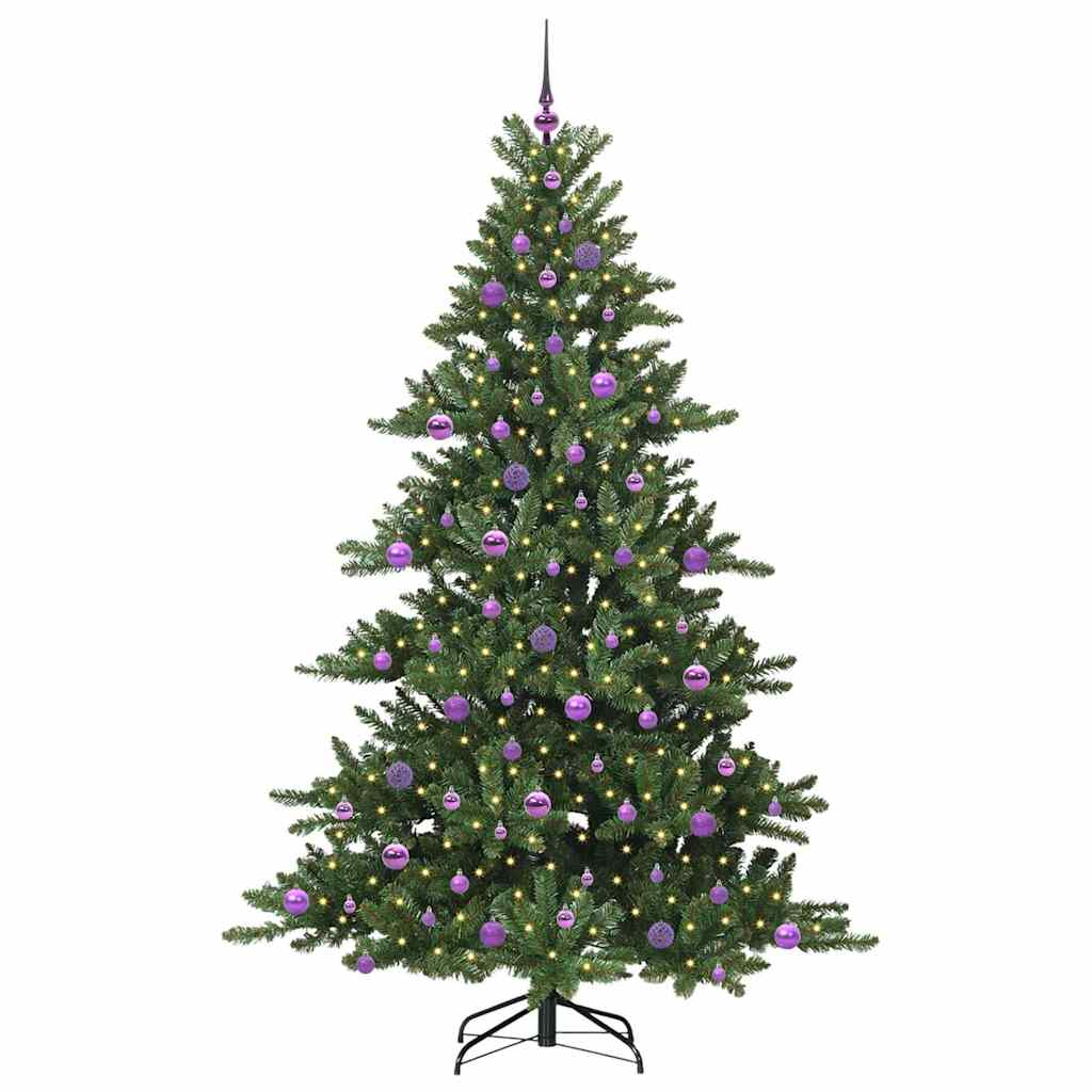 Artificial Hinged Christmas Tree with 300 LEDs 210 cm PVC
