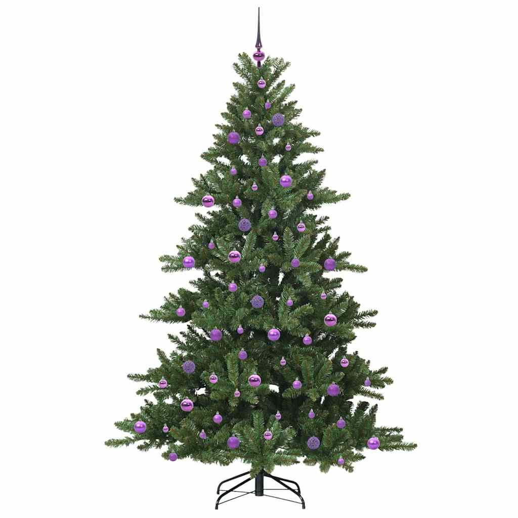Artificial Hinged Christmas Tree with 300 LEDs 210 cm PVC