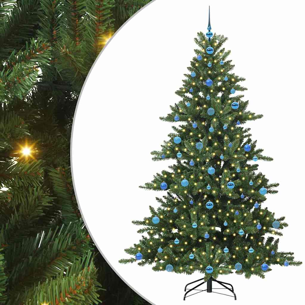 Artificial Hinged Christmas Tree with 300 LEDs 210 cm PVC