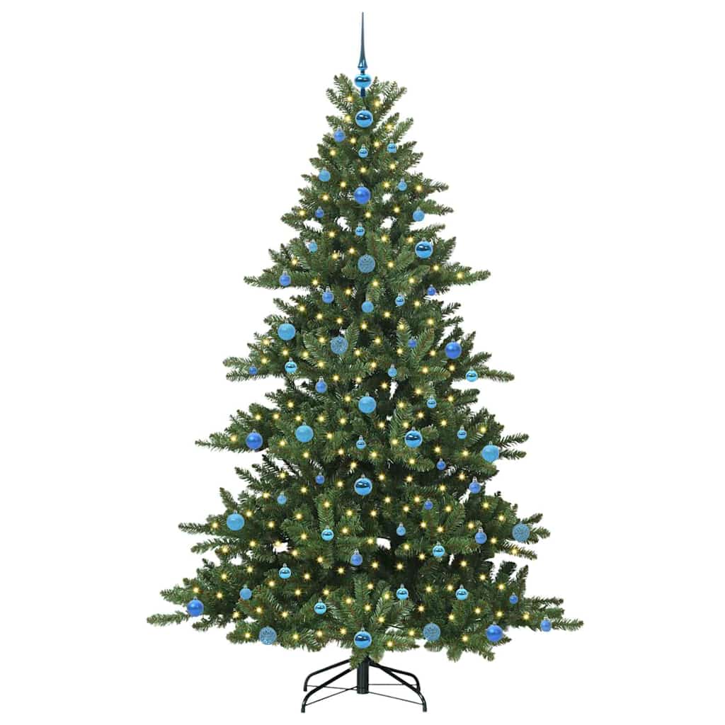 Artificial Hinged Christmas Tree with 300 LEDs 210 cm PVC