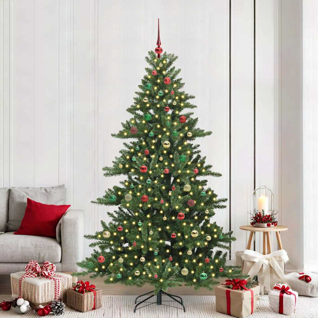 Artificial Hinged Christmas Tree with 300 LEDs 210 cm PVC