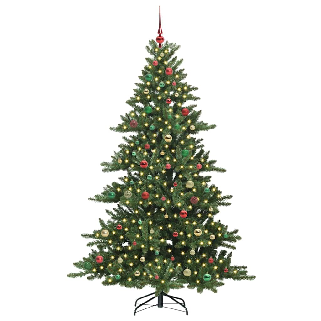 Artificial Hinged Christmas Tree with 300 LEDs 210 cm PVC