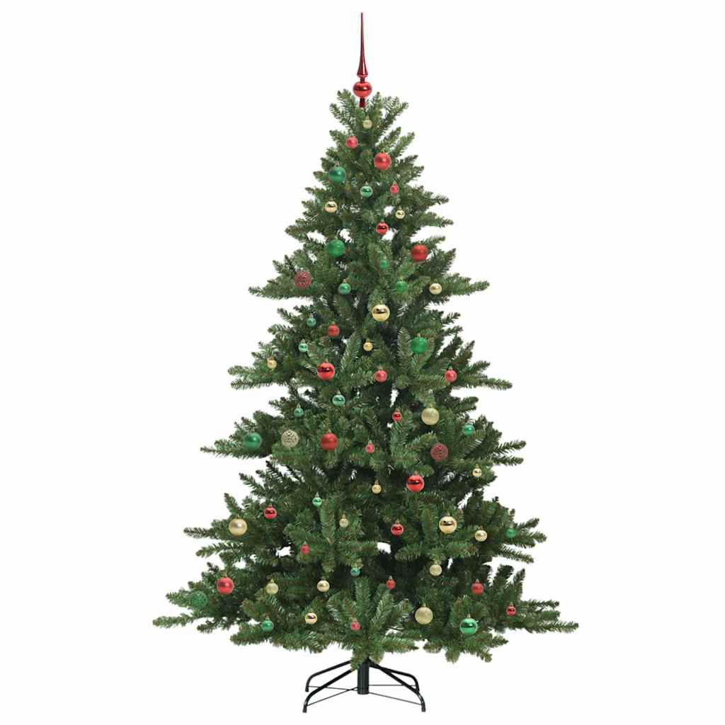 Artificial Hinged Christmas Tree with 300 LEDs 210 cm PVC
