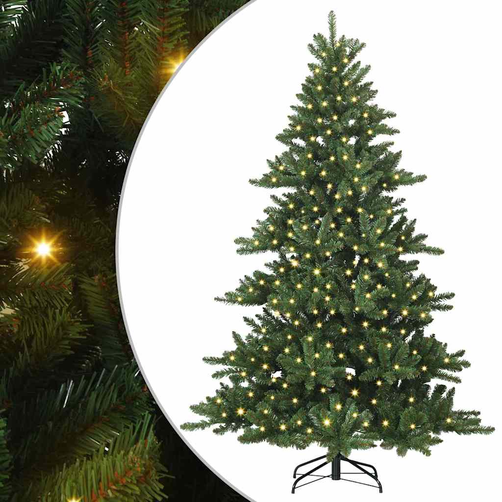 Artificial Hinged Christmas Tree with 300 LEDs 240 cm PVC