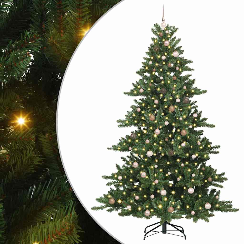 Artificial Hinged Christmas Tree with 300 LEDs 240 cm PVC