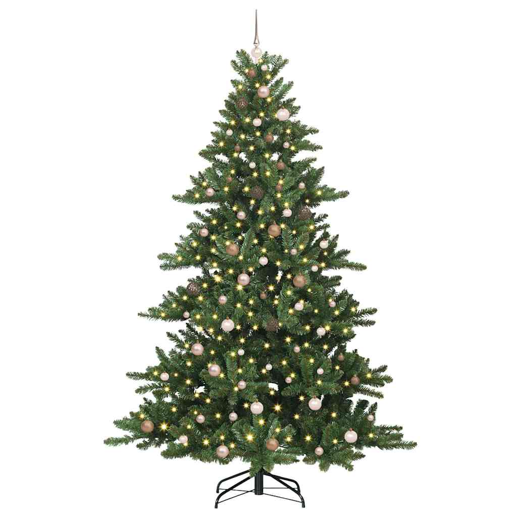 Artificial Hinged Christmas Tree with 300 LEDs 240 cm PVC
