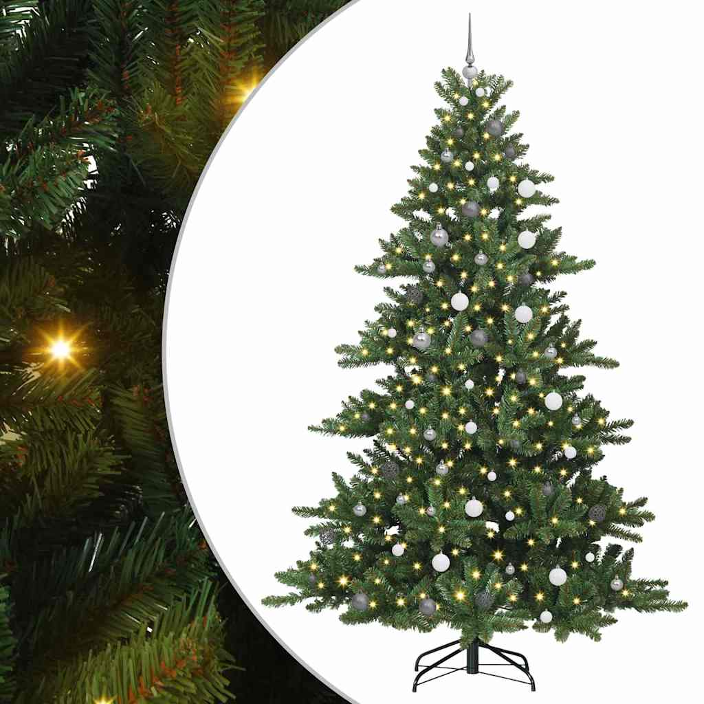 Artificial Hinged Christmas Tree with 300 LEDs 240 cm PVC