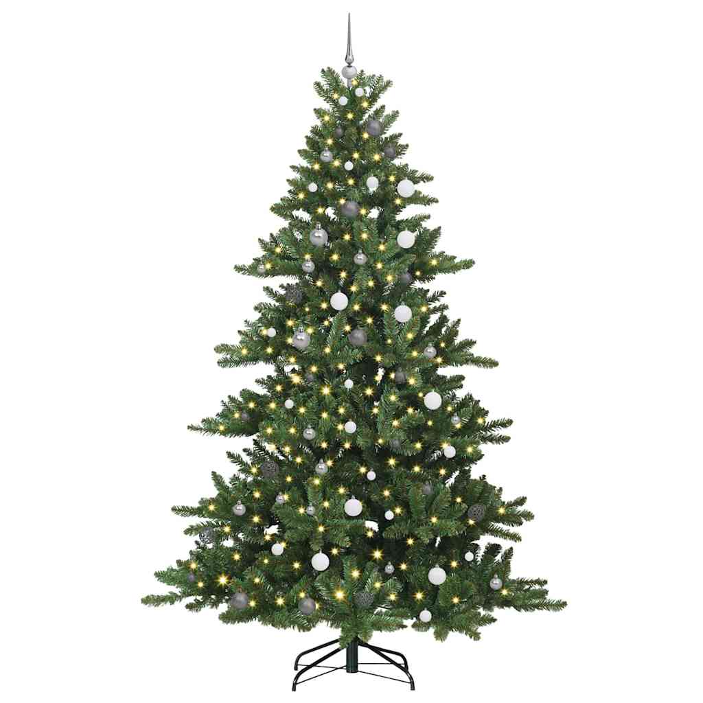 Artificial Hinged Christmas Tree with 300 LEDs 240 cm PVC