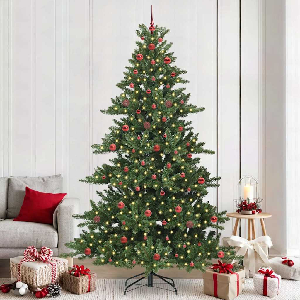 Artificial Hinged Christmas Tree with 300 LEDs 240 cm PVC