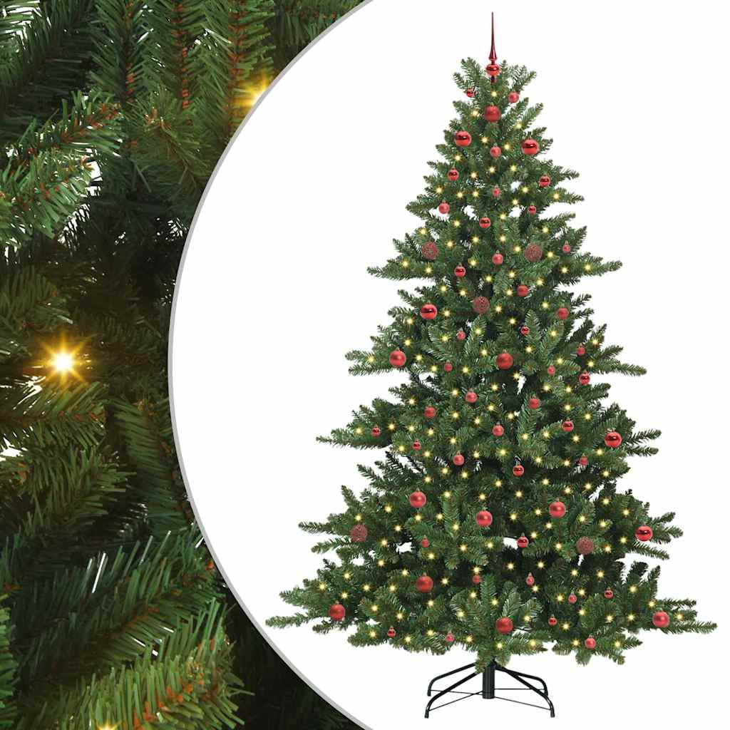 Artificial Hinged Christmas Tree with 300 LEDs 240 cm PVC