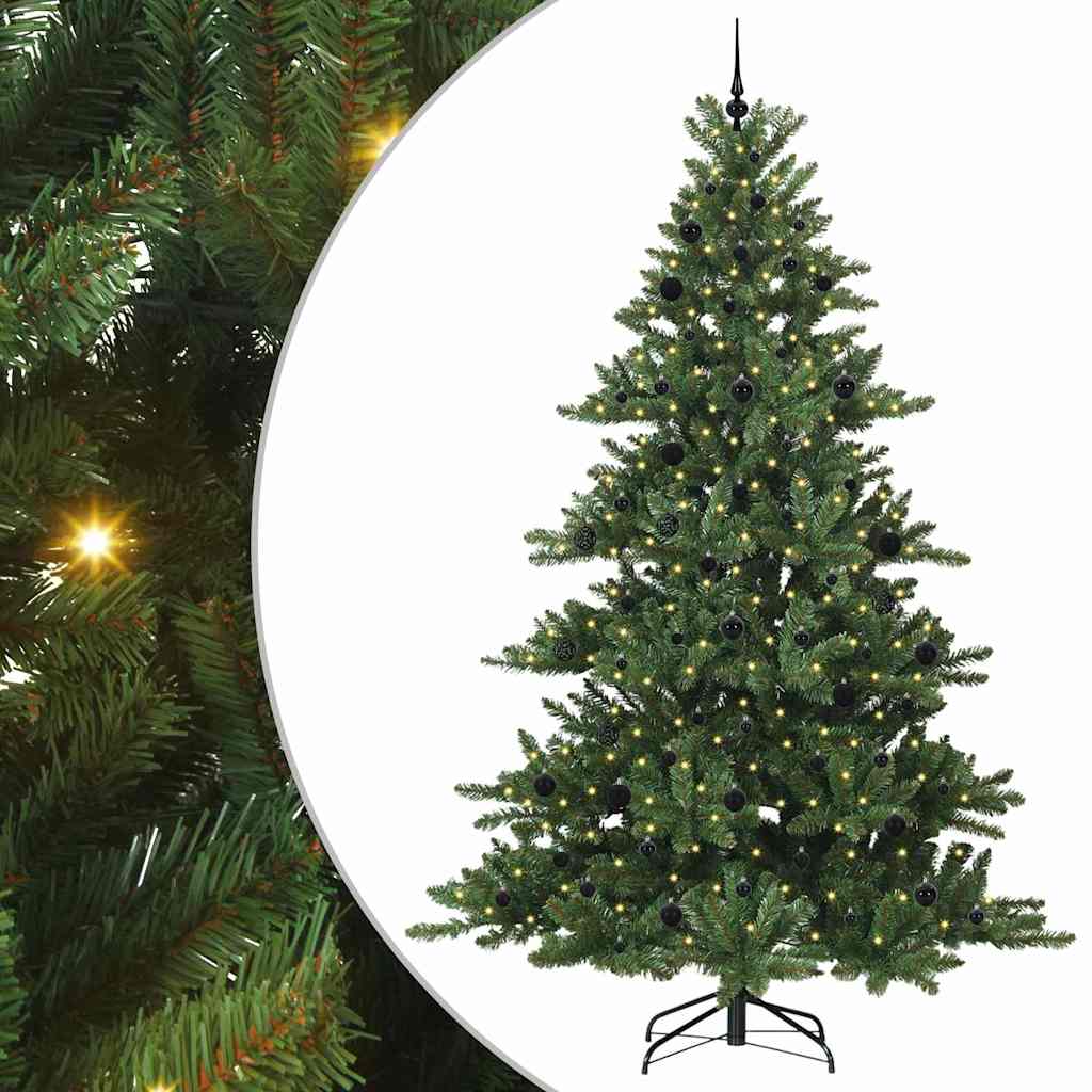 Artificial Hinged Christmas Tree with 300 LEDs 240 cm PVC
