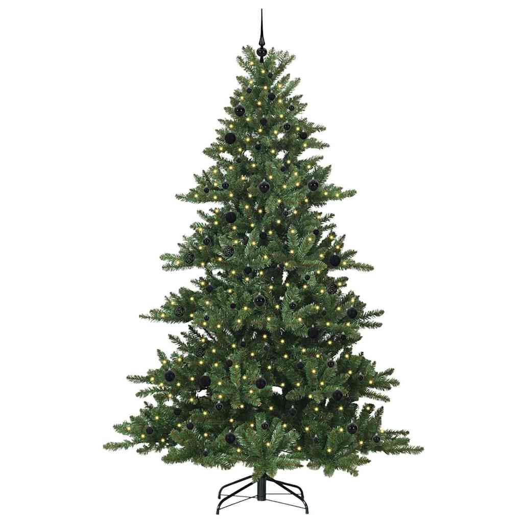 Artificial Hinged Christmas Tree with 300 LEDs 240 cm PVC