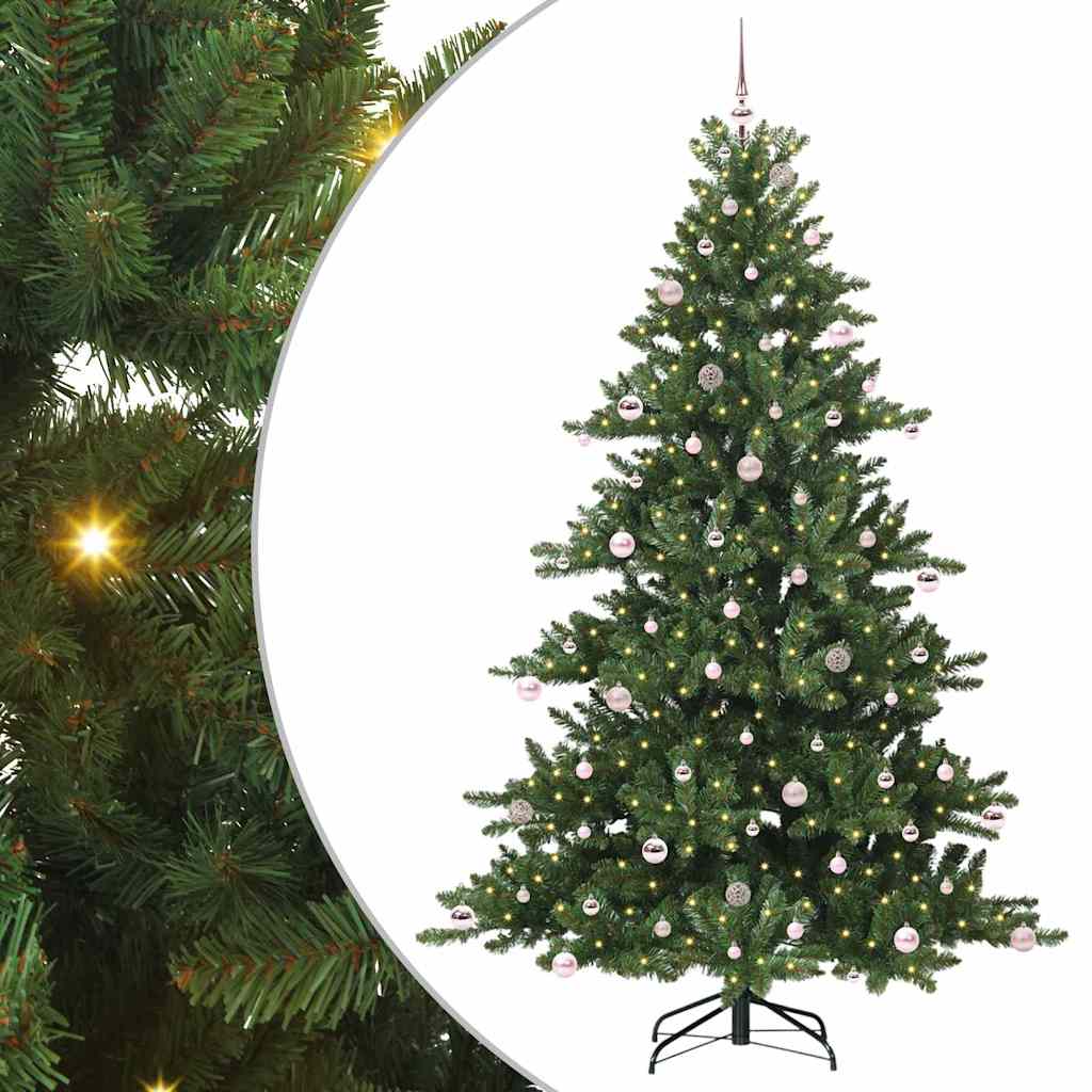Artificial Hinged Christmas Tree with 300 LEDs 240 cm PVC