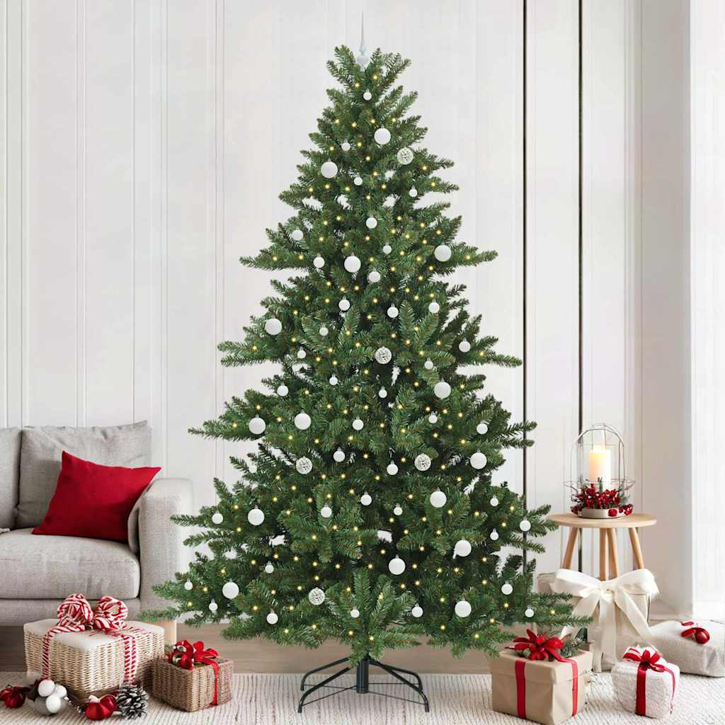 Artificial Hinged Christmas Tree with 300 LEDs 240 cm PVC