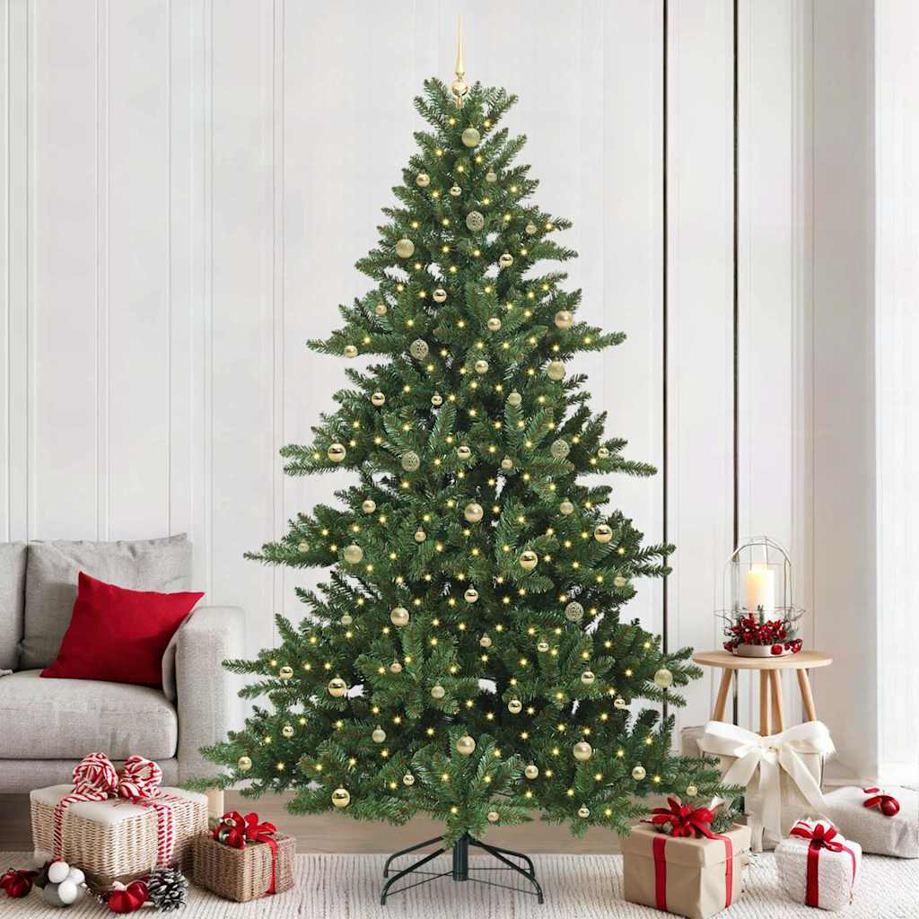 Artificial Hinged Christmas Tree with 300 LEDs 240 cm PVC