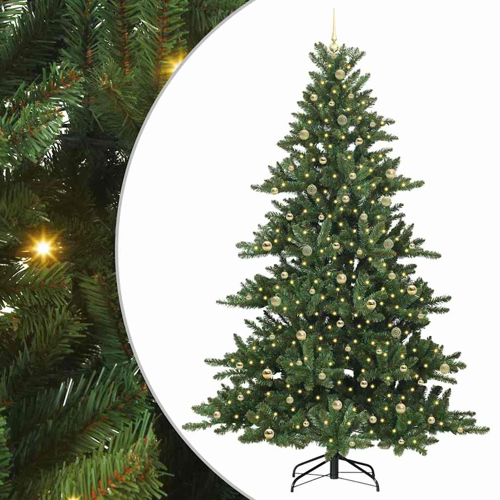 Artificial Hinged Christmas Tree with 300 LEDs 240 cm PVC