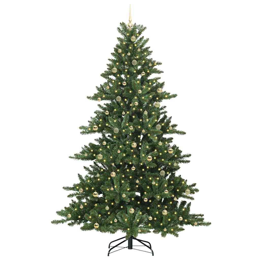 Artificial Hinged Christmas Tree with 300 LEDs 240 cm PVC