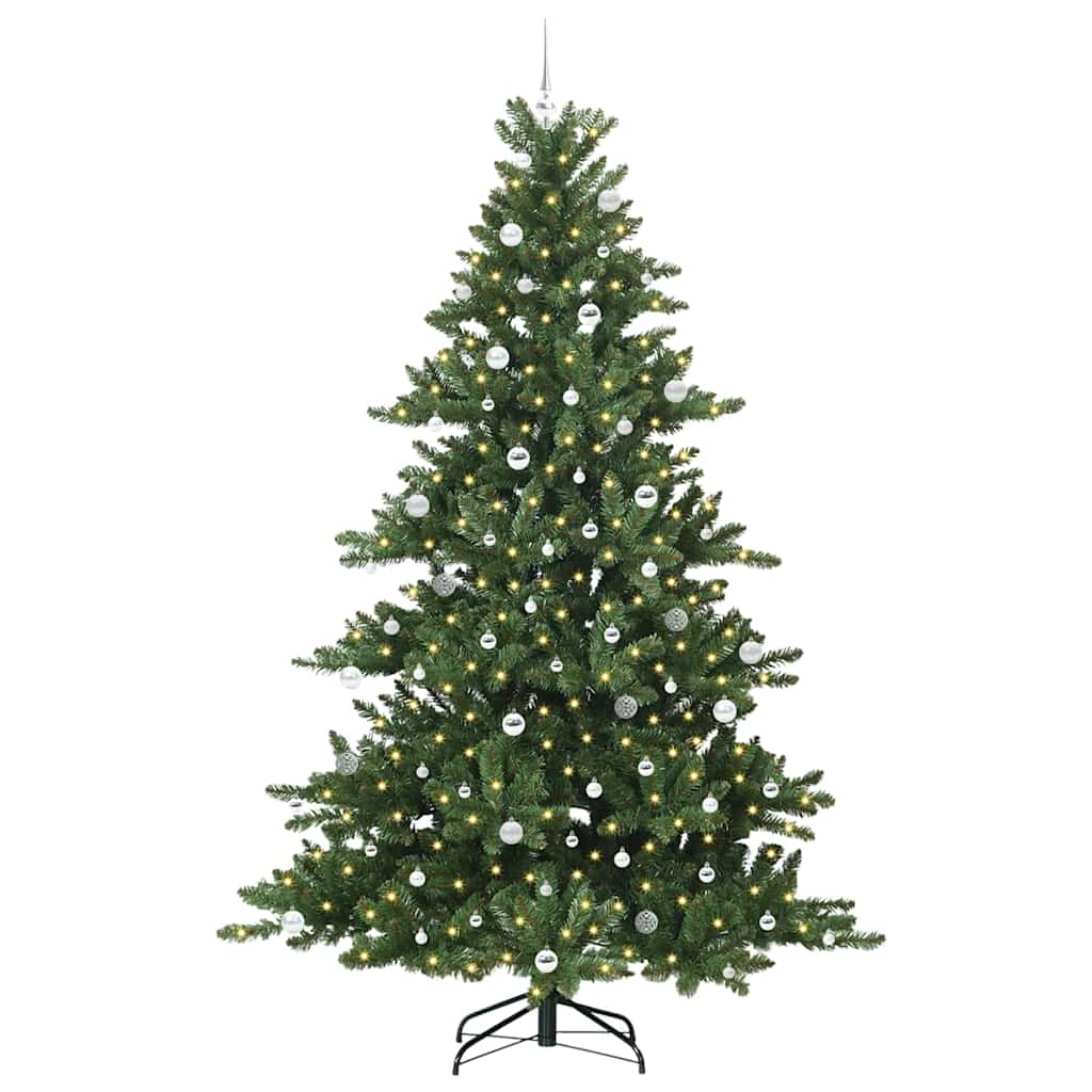 Artificial Hinged Christmas Tree with 300 LEDs 240 cm PVC