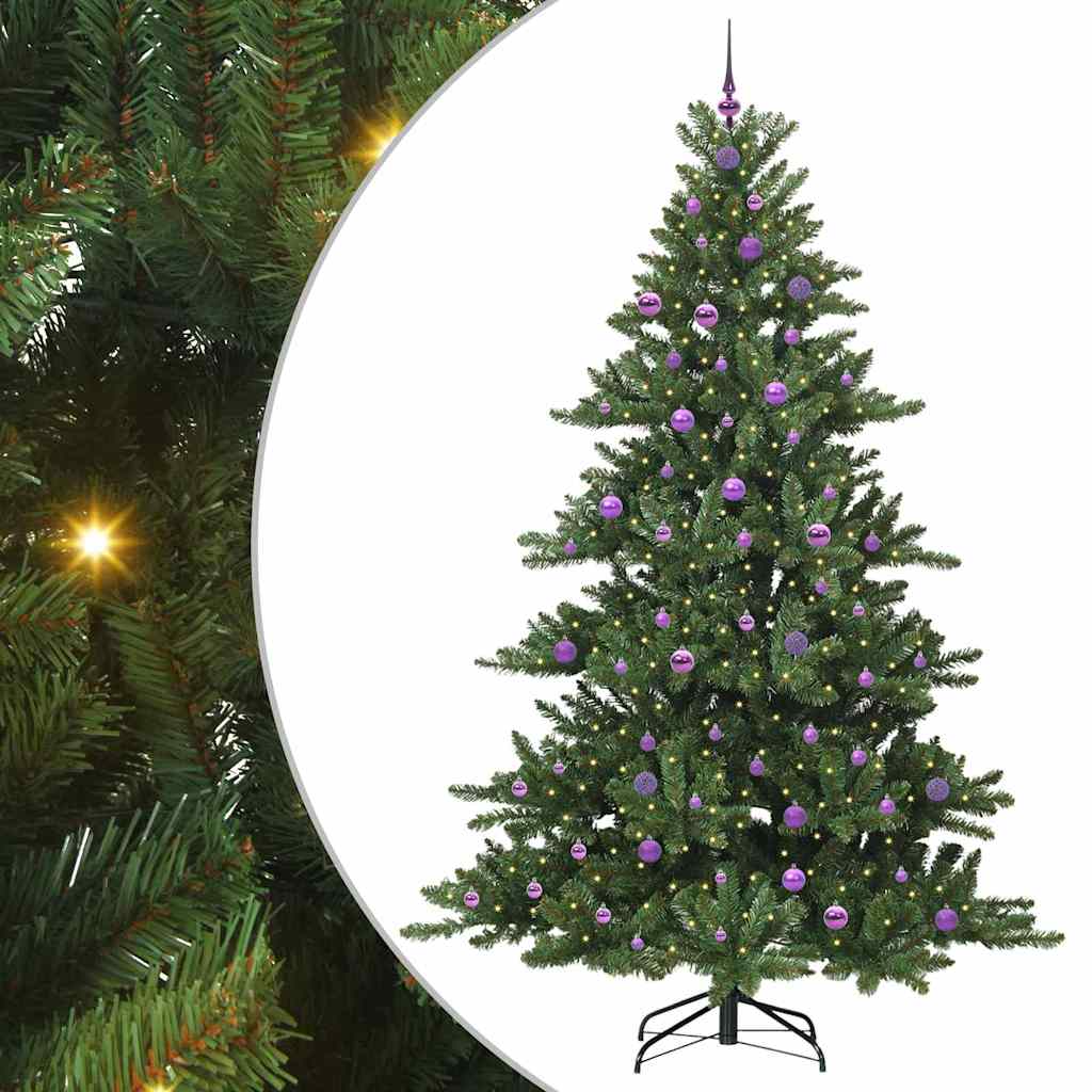 Artificial Hinged Christmas Tree with 300 LEDs 240 cm PVC