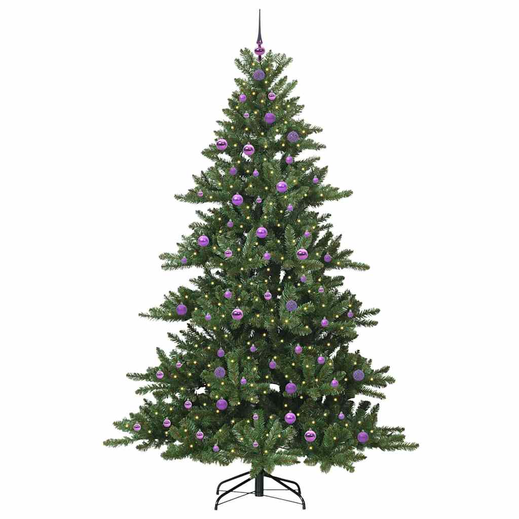 Artificial Hinged Christmas Tree with 300 LEDs 240 cm PVC