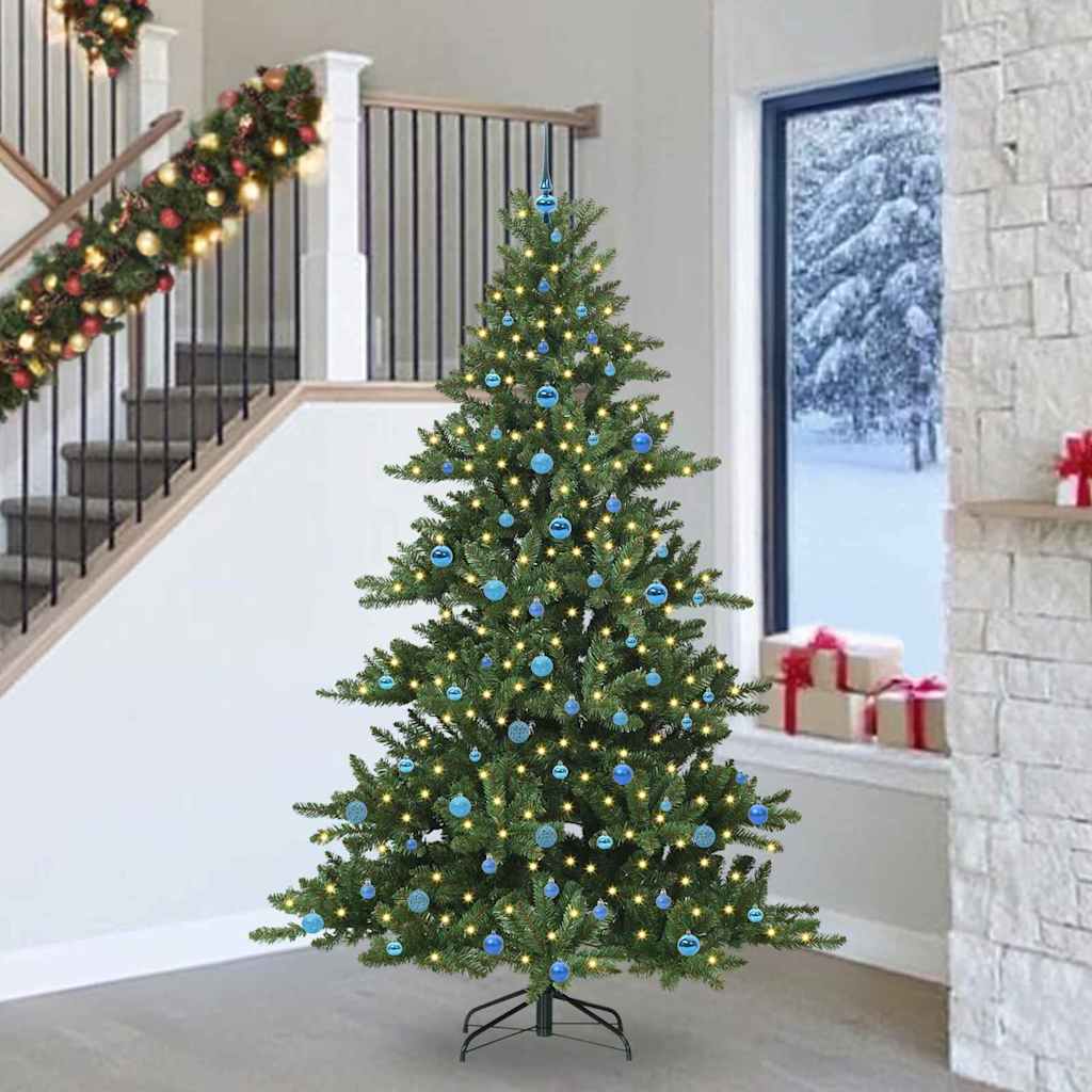 Artificial Hinged Christmas Tree with 300 LEDs 240 cm PVC