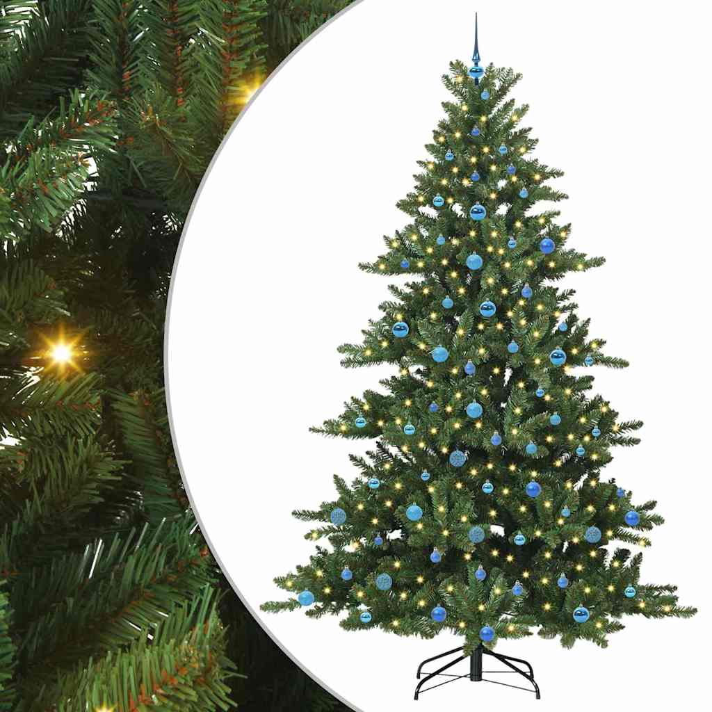 Artificial Hinged Christmas Tree with 300 LEDs 240 cm PVC