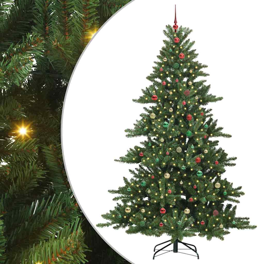 Artificial Hinged Christmas Tree with 300 LEDs 240 cm PVC