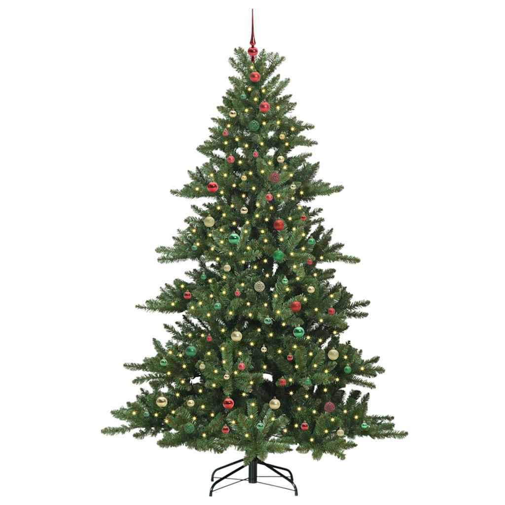 Artificial Hinged Christmas Tree with 300 LEDs 240 cm PVC