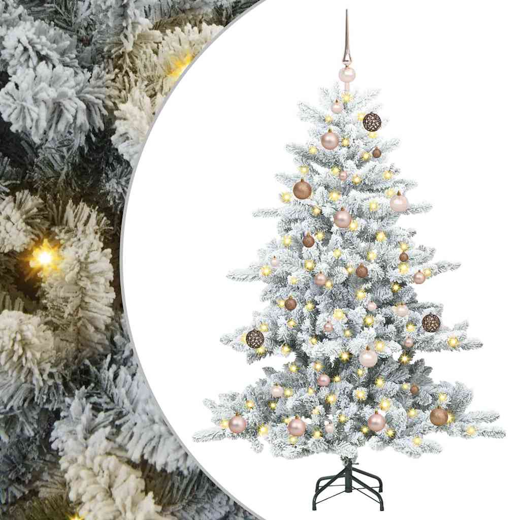 Artificial Hinged Christmas Tree with 150 LEDs 150 cm PVC