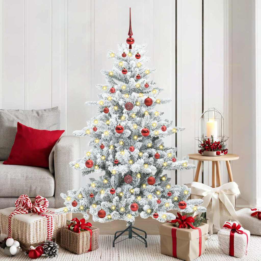 Artificial Hinged Christmas Tree with 150 LEDs 150 cm PVC