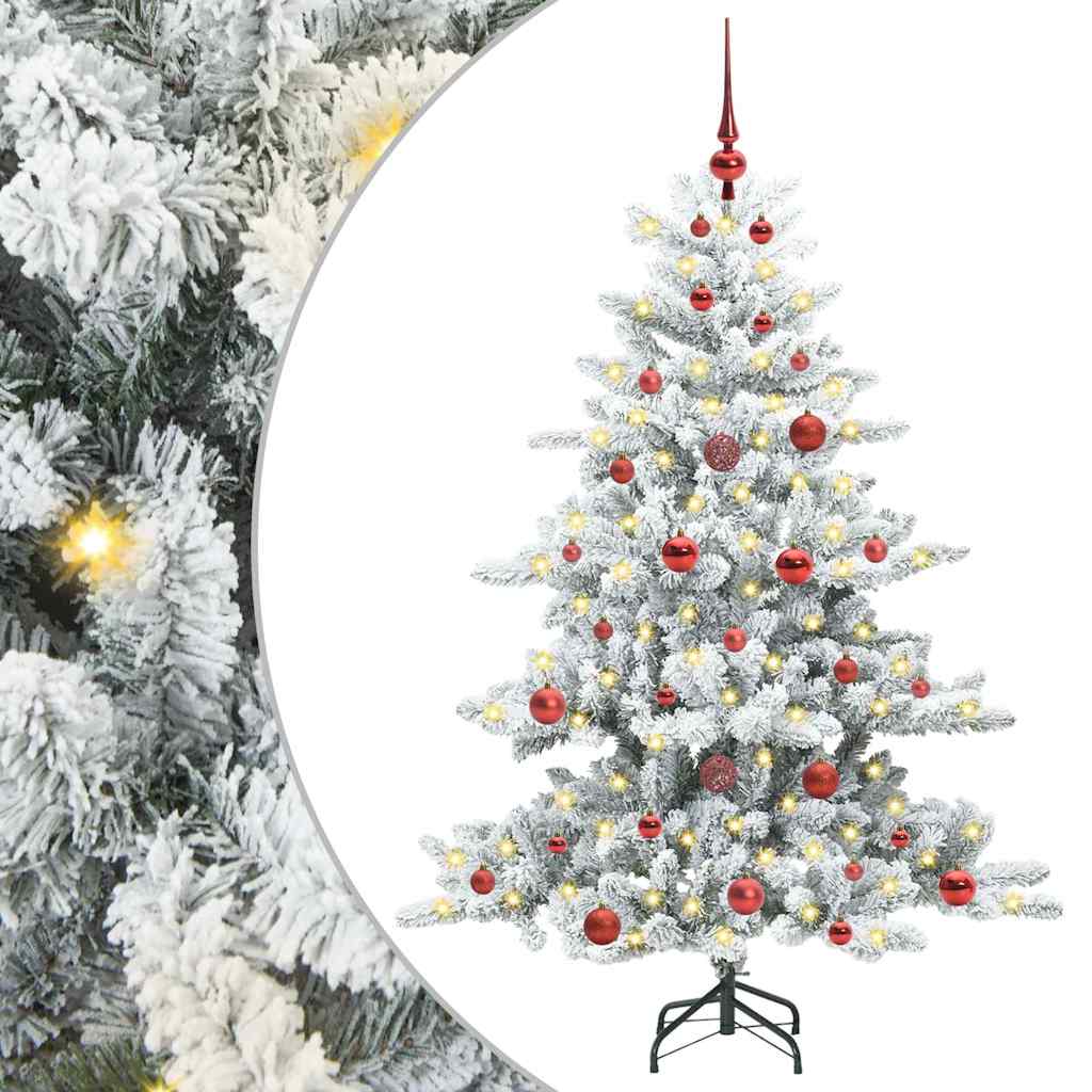Artificial Hinged Christmas Tree with 150 LEDs 150 cm PVC