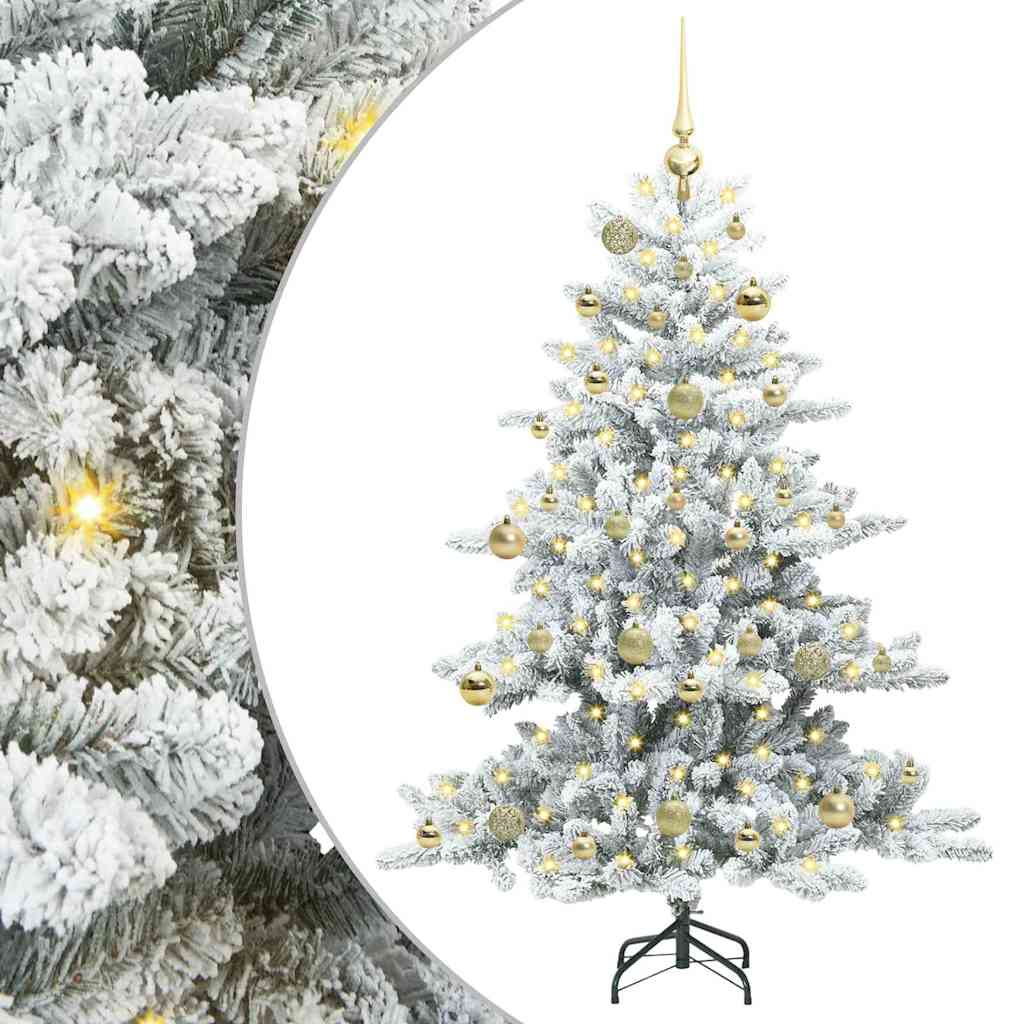 Artificial Hinged Christmas Tree with 150 LEDs 150 cm PVC