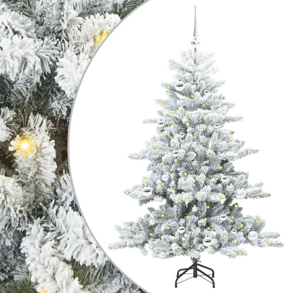 Artificial Hinged Christmas Tree with 150 LEDs 150 cm PVC