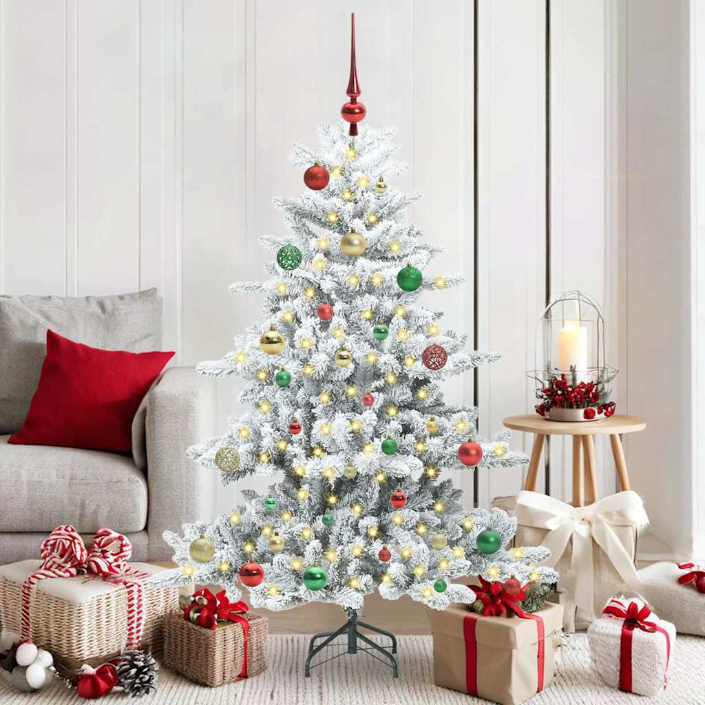 Artificial Hinged Christmas Tree with 150 LEDs 150 cm PVC