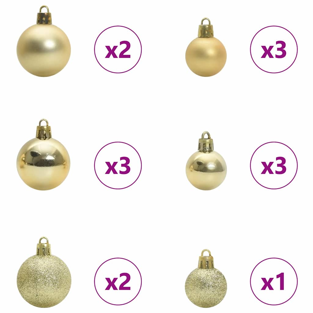 Artificial Hinged Christmas Tree with 150 LEDs 150 cm PVC