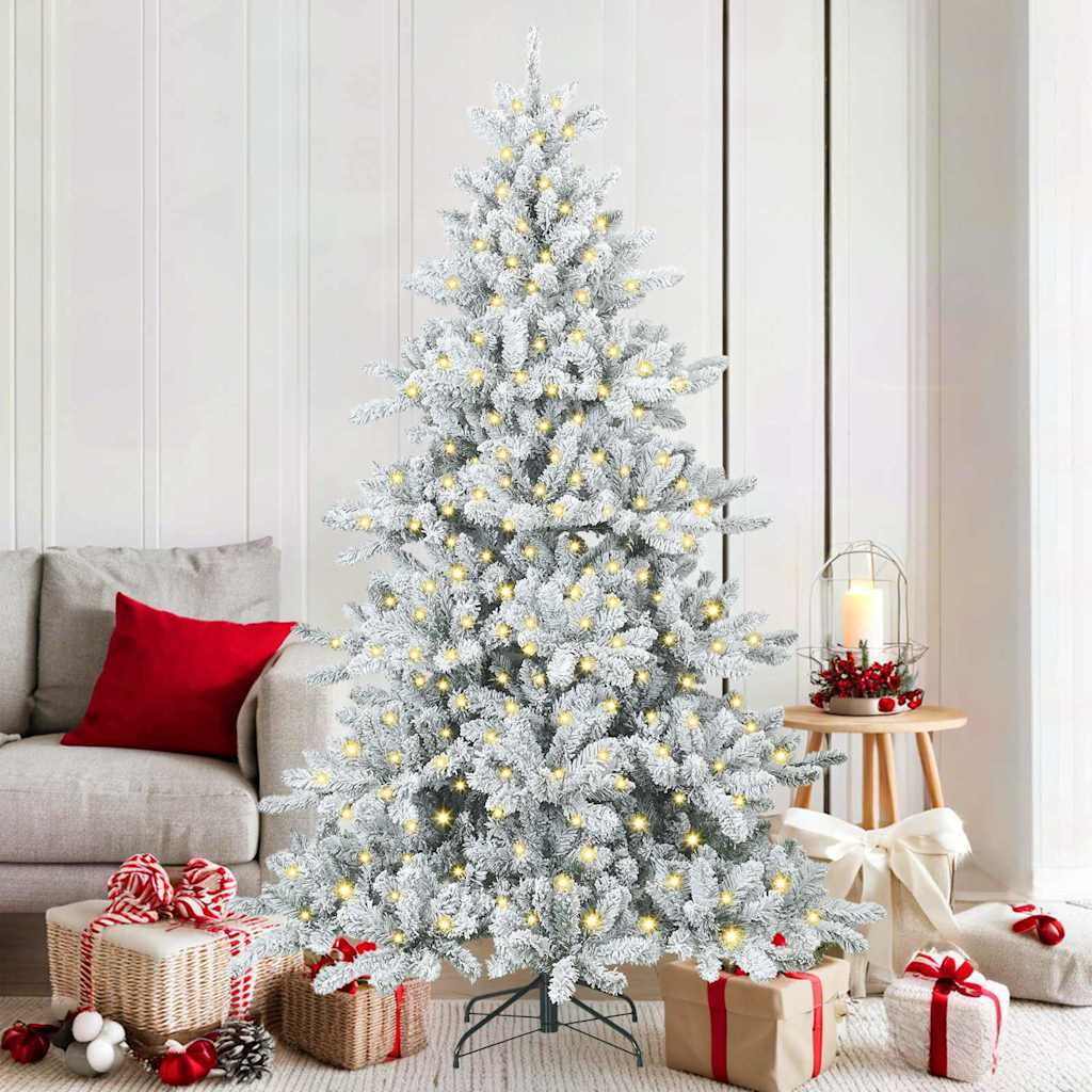 Artificial Hinged Christmas Tree with 300 LEDs 180 cm PVC