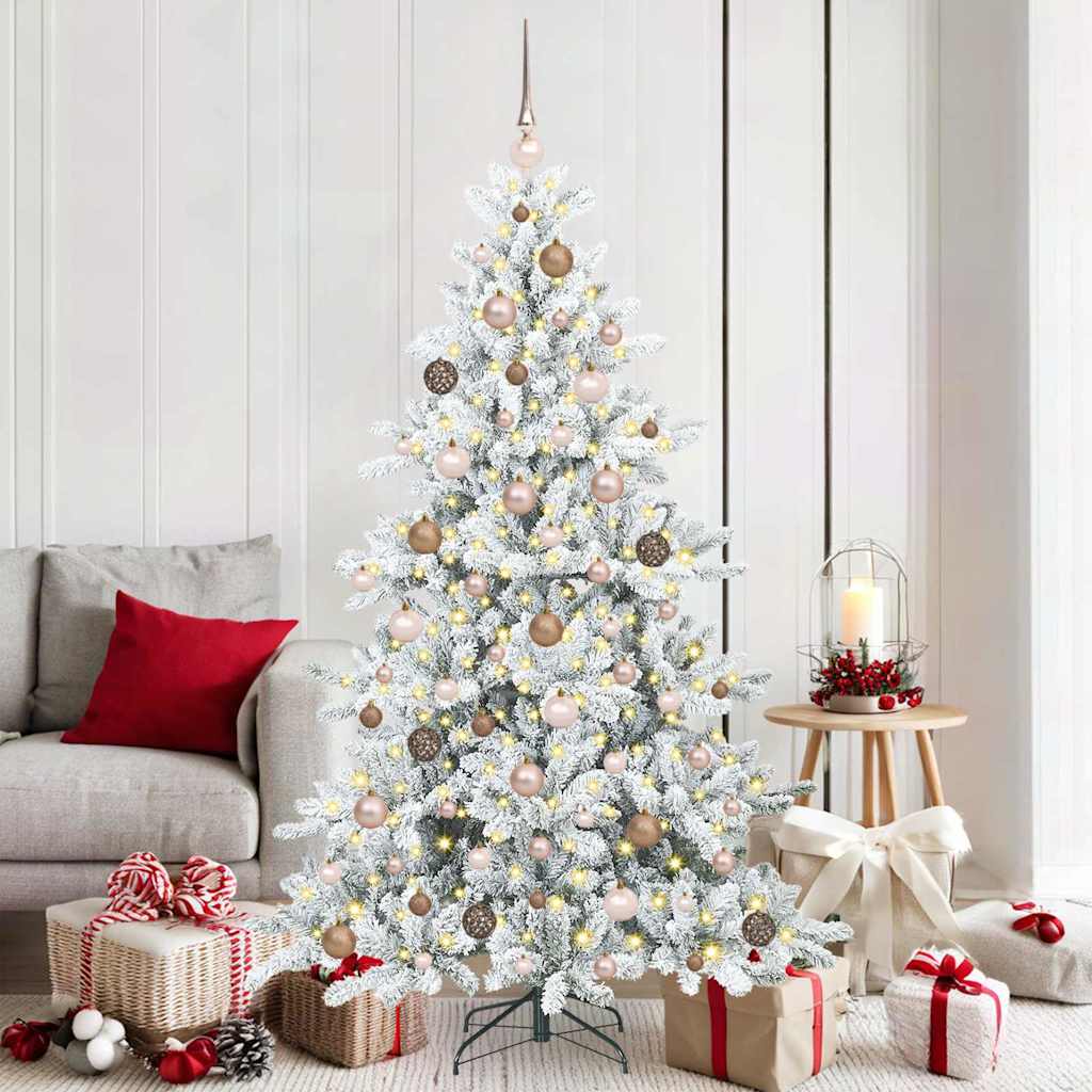 Artificial Hinged Christmas Tree with 300 LEDs 180 cm PVC