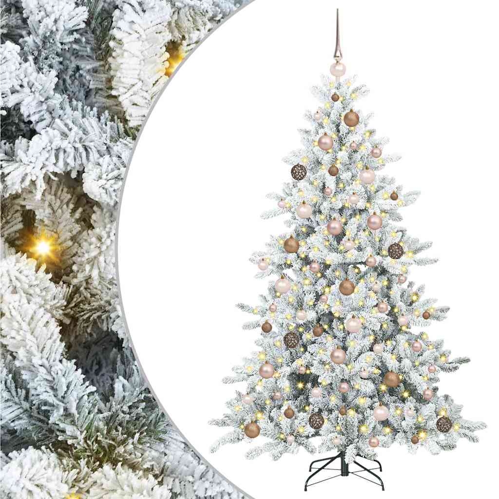 Artificial Hinged Christmas Tree with 300 LEDs 180 cm PVC