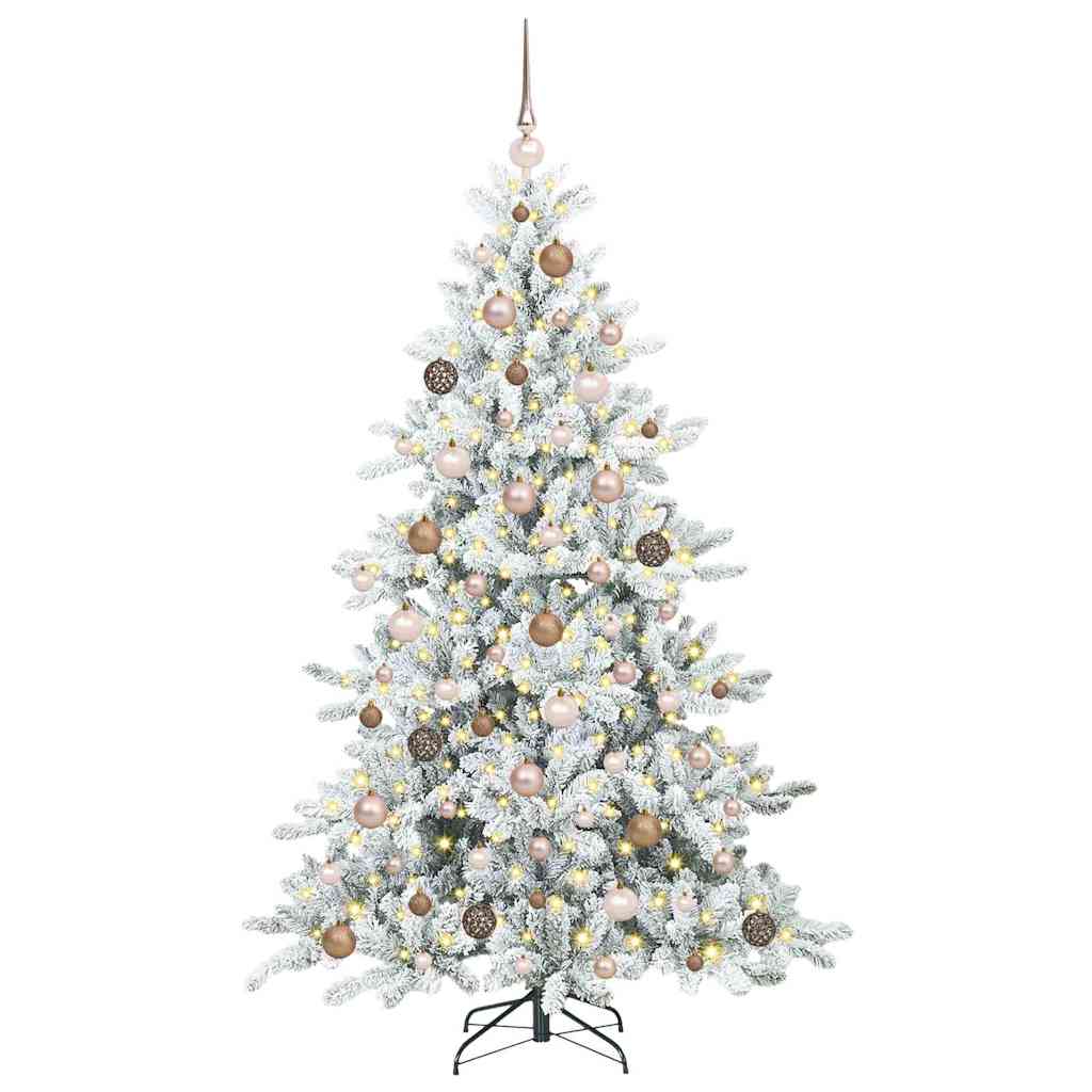 Artificial Hinged Christmas Tree with 300 LEDs 180 cm PVC