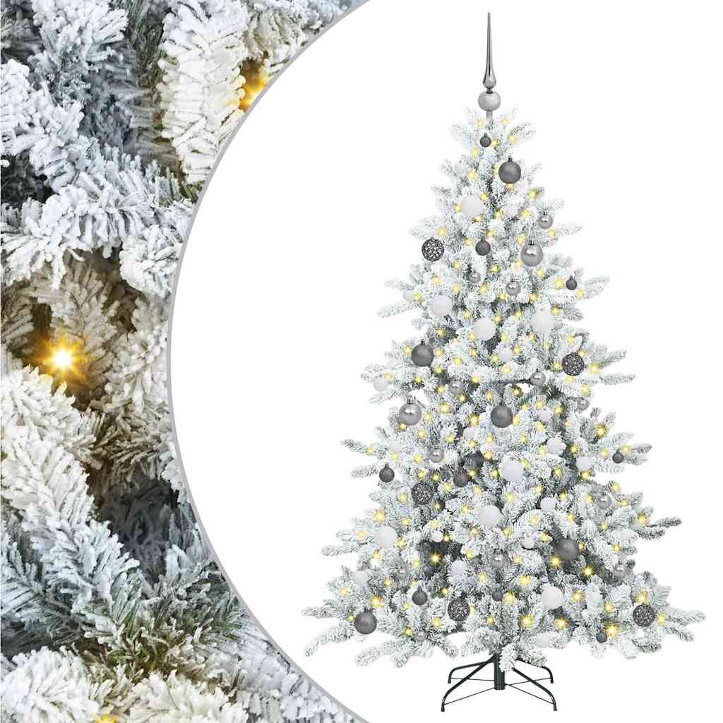 Artificial Hinged Christmas Tree with 300 LEDs 180 cm PVC