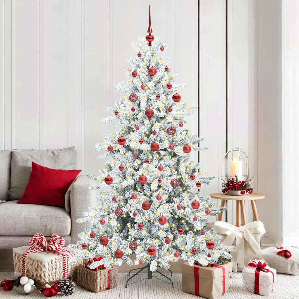 Artificial Hinged Christmas Tree with 300 LEDs 180 cm PVC