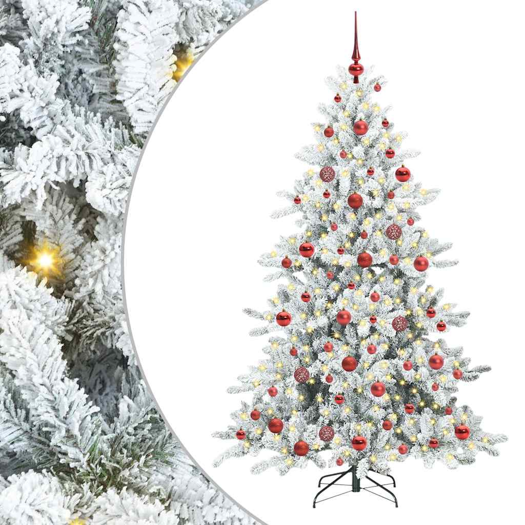 Artificial Hinged Christmas Tree with 300 LEDs 180 cm PVC