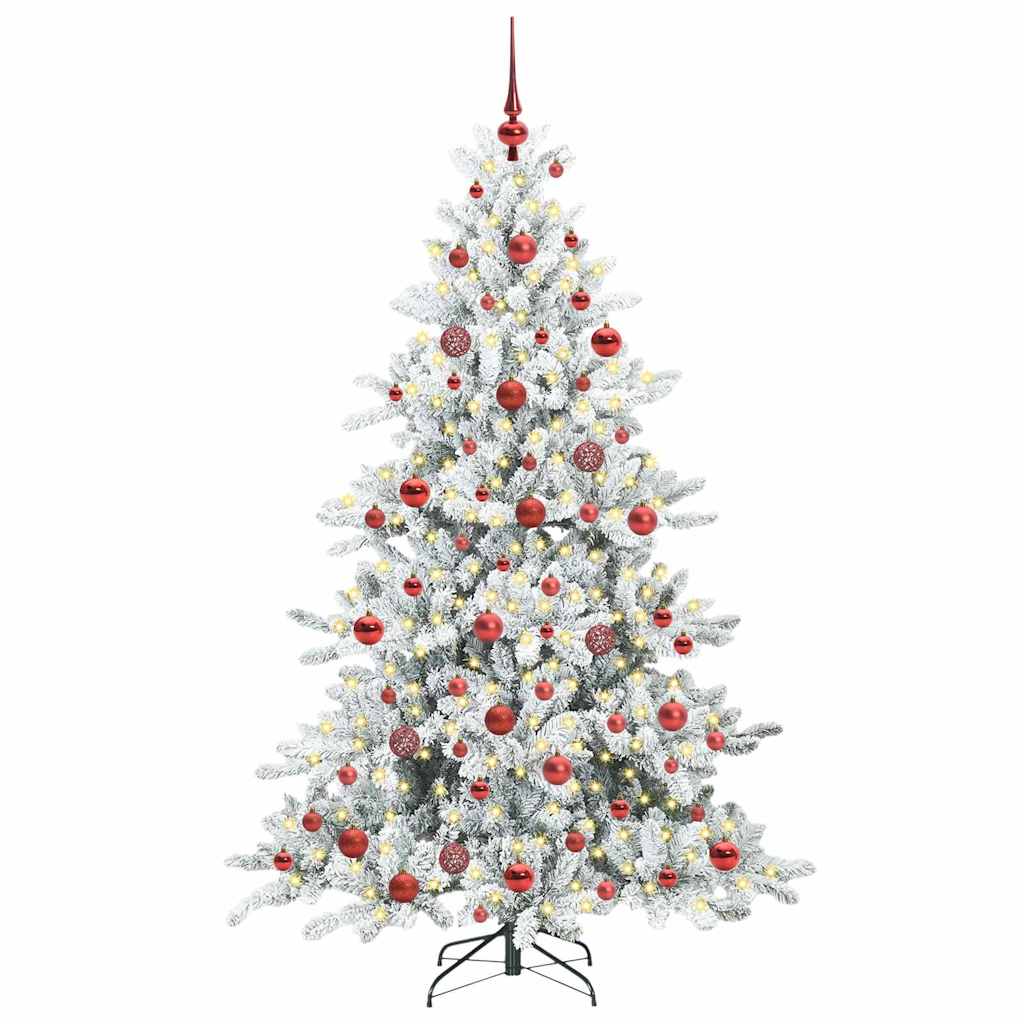 Artificial Hinged Christmas Tree with 300 LEDs 180 cm PVC