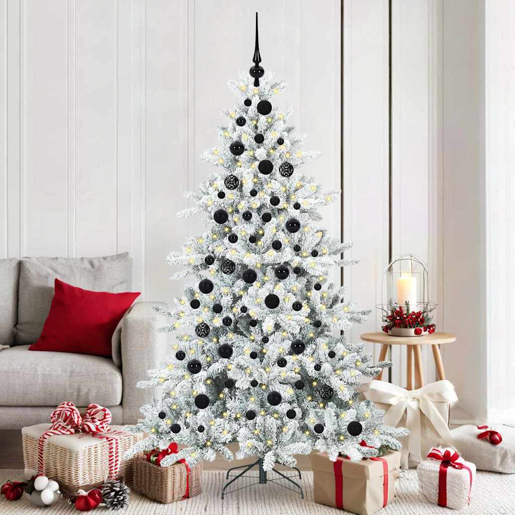 Artificial Hinged Christmas Tree with 300 LEDs 180 cm PVC