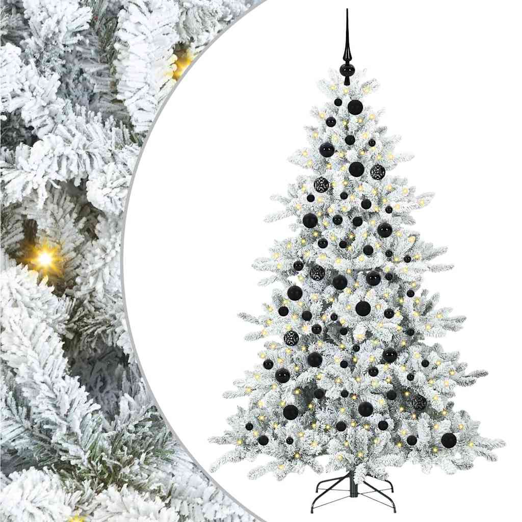 Artificial Hinged Christmas Tree with 300 LEDs 180 cm PVC